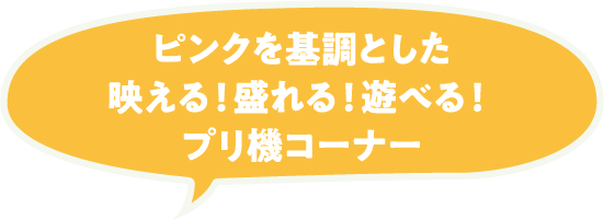 ピンクを基調とした映える！盛れる！遊べる！プリ機コーナー